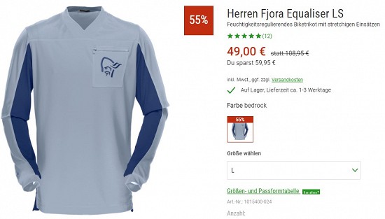 Norrona Herren Fjora Equaliser LS 49,99€ - 55% weniger