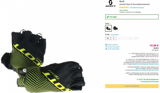 Scott RC Team SF Glove Bikehandschuhe 14,99€ - 50% billiger