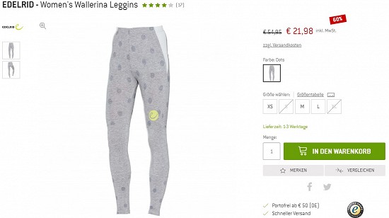 Edelrid- Women's Wallerina Leggins 21,98€ - 60% weniger