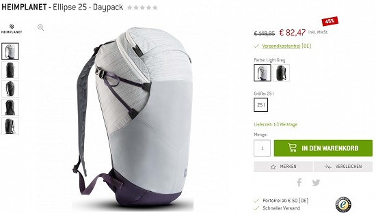 Heimplanet - Ellipse 25 - Daypack 82,47€ - 45% billiger