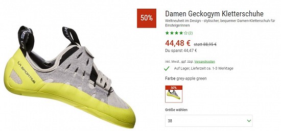 La Sportiva Damen Geckogym Kletterschuhe 44,48€ - 50% günstiger