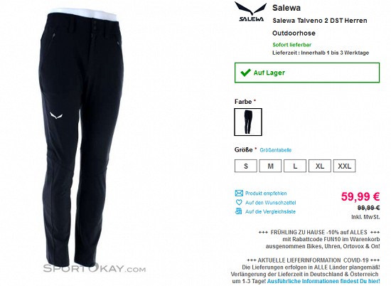 Ausgewähltes von Salewa bis zu 50% günstiger bei sportokay