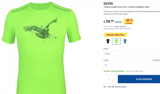 Ausgewählte Klettershirts bis zu 50% reduziert bei sportler