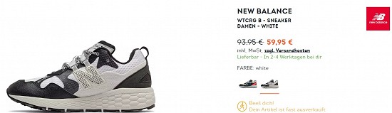 New Balance  WTCRG B - Sneakers Damen 59,95€ - 36% gespart