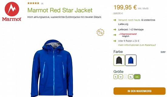 Marmot Red Star Jacket 199,95€ - 39% gespart