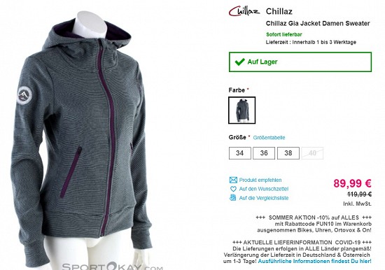 Chillaz Gia Jacket Damen Sweater 89,99€ - 25% gespart