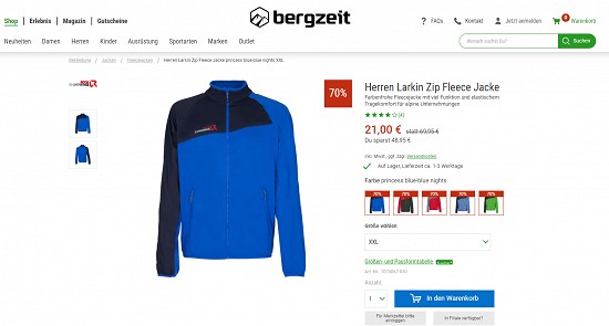 Mindestens 30% auf über 2.500 Artikel bei Bergzeit