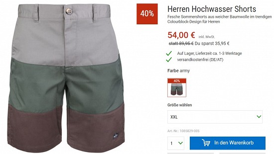 Alpenrausch Herren Hochwasser Shorts 54,00€ - 40% günstiger