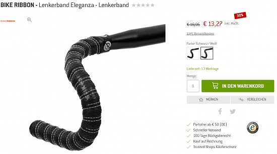 Bike Ribbon - Lenkerband Eleganza - Lenkerband 13,27€ - 30% gespart