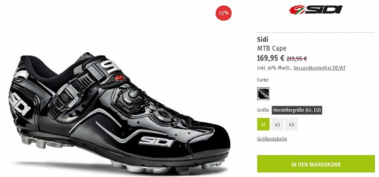 Sidi MTB Cape 169,95€ - 23% Ersparnis