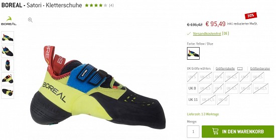 Boreal - Satori - Kletterschuhe 95,49€ - 30% günstiger