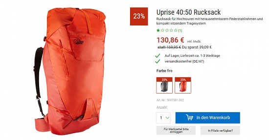 Hochtourenprodukte bei bergzeit - Rabatte von bis zu 50%