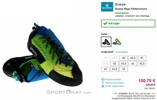 Scarpa Mago Kletterschuhe 100,70€ - 23% billiger