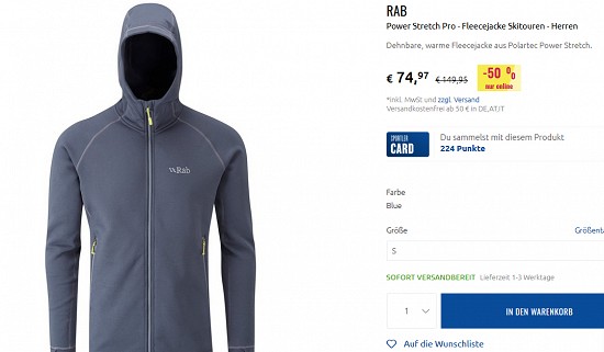 Bergbekleidung reduziert bei sportler