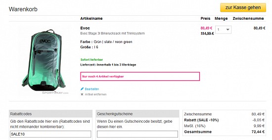 Sommerdeals bei sportokay mit Rabatten von bis zu 50%