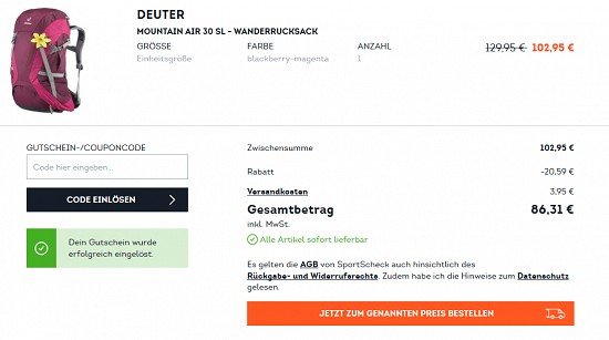 Orange Days bei sportscheck.com