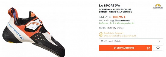 La Sportiva Solution - Kletterschuhe Damen 100,95€ - 30% weniger