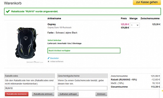 Trailrunningsale bei sportokay.com - Rucksäcke und Taschen reduziert