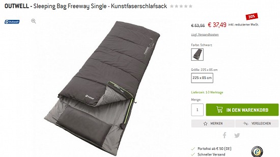 Schlafsäcke im Outlet von bergfreunde - Rabatte von bis zu 40%
