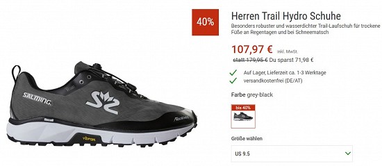 Salming Herren Trail Hydro Schuhe 107,97€ - 40% weniger