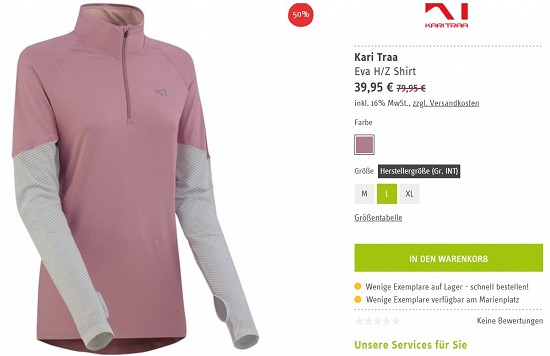 Kari Traa Eva H/Z Shirt 39,95€ - 50% weniger