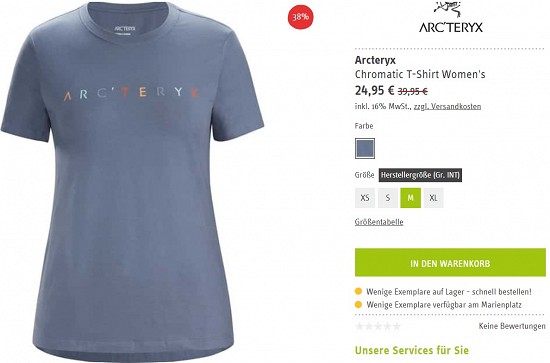 Arcteryx Chromatic T-Shirt Women's 24,95€ - 38% gespart