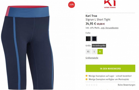 Kari Traa Sigrun L Short Tight 34,95€ - 29% weniger