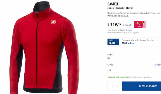 Castelli im Sale bei sportler - bis zu 50% sparen