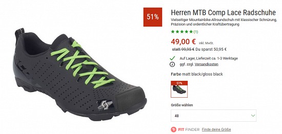 Bergzeit Hammerangebot - Scott Comp Lace-Radschuhe 51% reduziert