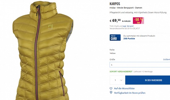 Karpos im Sale bei sportler - Rabatte von bis zu 70%