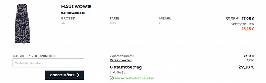 Bis zu 20% Rabatt auf ausgewählte Kleider & Röcke bei sportscheck