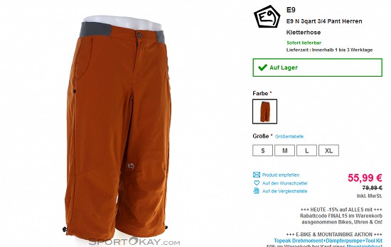 Ausgewähltes von Chillaz und E9 30% reduziert bei sportokay