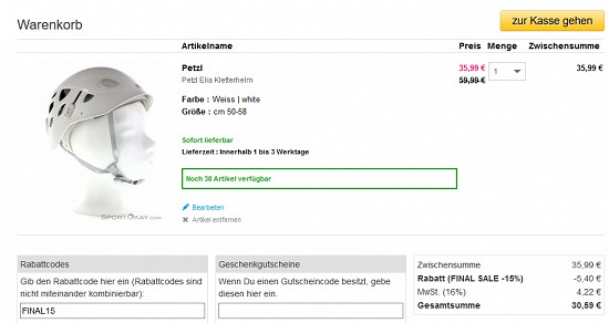 15% Rabatt on top auf alles bei sportokay - nur noch kurze Zeit