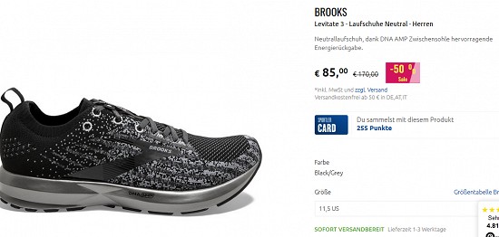 Laufschuhe von Brooks bis zu 50% günstiger bei sportler