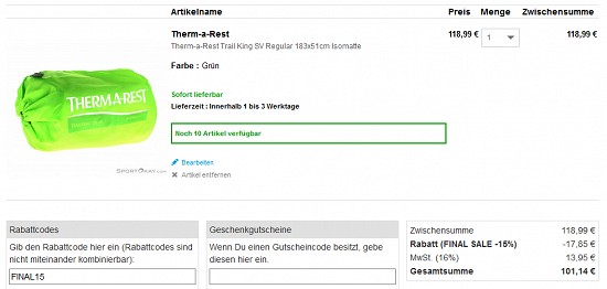 Camping-Lagerräumung bei sportokay