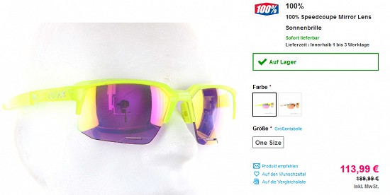 Ausgewählte Sonnenbrillen bis zu 36 % reduziert bei sportokay