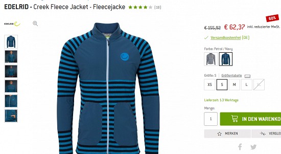 Fleecejacken im Outlet der bergfreunde - Rabatte bis zu 70%