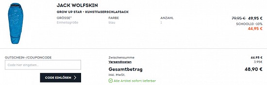 10 % Rabatt on top auf das komplette Kindersortiment bei sportscheck