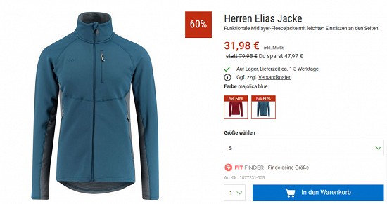 Jacken bei bergzeit - bis zu 60 % sparen