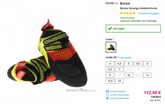 Kletterschuhe bei sportokay - Rabatte von bis zu 37 %