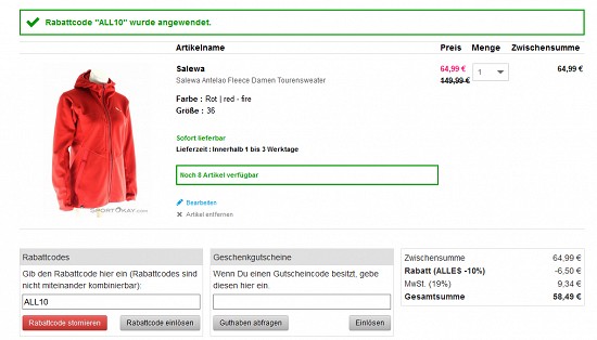 Ausgewählte Salewa-Deals mindestens 30% günstiger bei sportokay.com