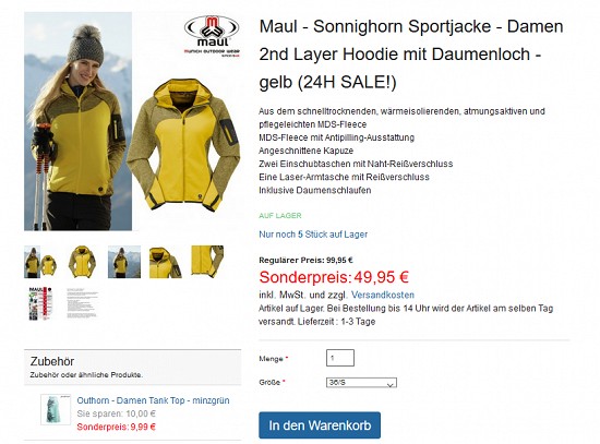 24-h-Sale bei hive-outdoor.com - Jacken 50% reduziert