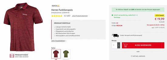 20 % Extra-Rabatt & Daypack geschenkt bei vorteilshop