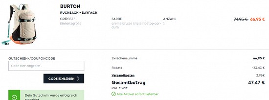 35 % Extrarabatt auf Winter-Vorsaisonartikel bei sportscheck