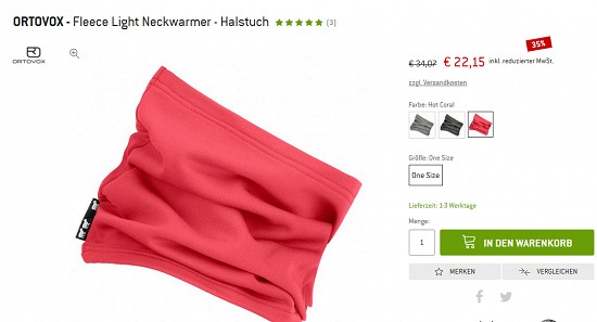 Bergfreunde Preisgrounder - Ortovox Beanie und Halstuch 35 % reduziert