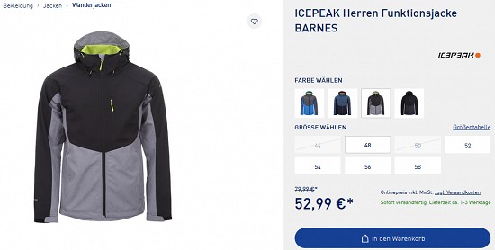 Ausgewähltes von Icepeak bis zu 34 % reduziert bei intersport