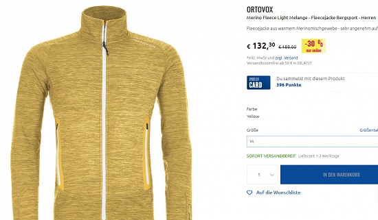 Bis zu 30 % Rabatt auf ausgewählte Ortovox-Artikel bei sportler