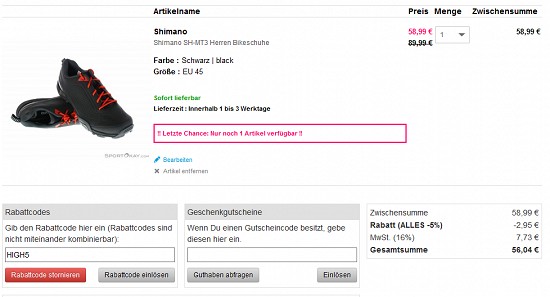 Shimano-Deals bei sportokay -bis zu 45 % sparen