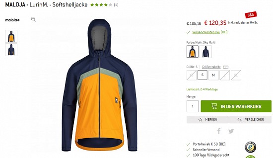 Markensale - Maloja bis zu 60 % reduziert im Outlet der bergfreunde