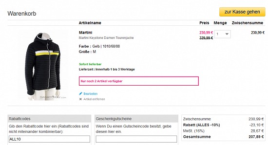 Ausgewählte Martini-Deals 30 % reduziert bei sportokay